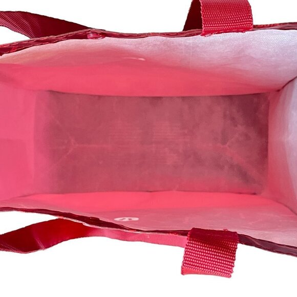 Lululemon Reusable Shopping Tote Bag with Snap Closure Maroon Color 16 x 14 - Picture 7 of 9